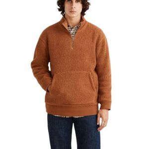 Madewell (re)sourced Sherpa Half Zip Sweatshirt Men's Large New Without Tags